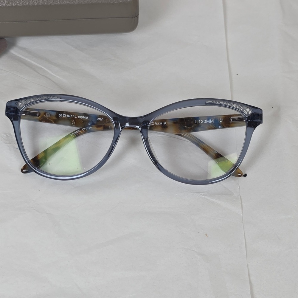 BCBGMAXAZRIA Lilah Blue Cat Eye Eyeglasses Frames 51-16-130 Tortoise With Case